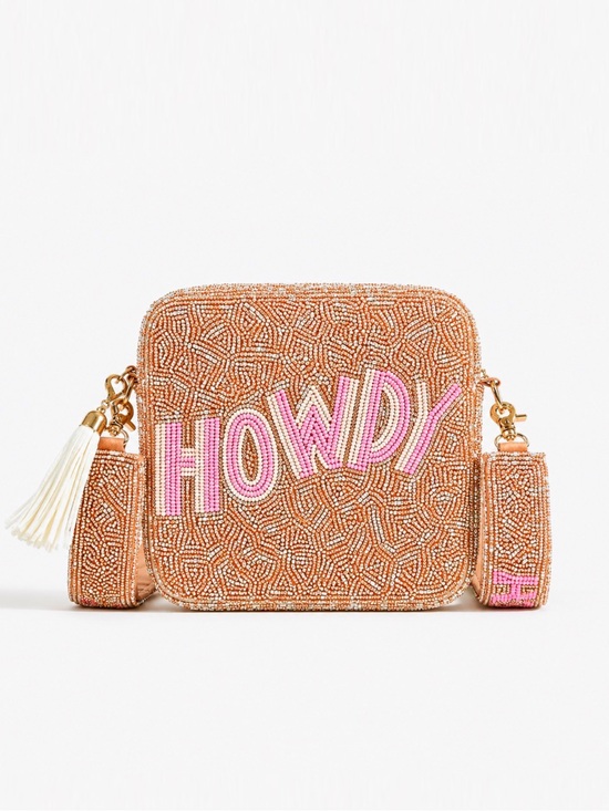 Handbags - “Howdy” Beaded Crossbody Purse
